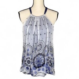 Sheer Polka Dot Halter Bubble Tank Top